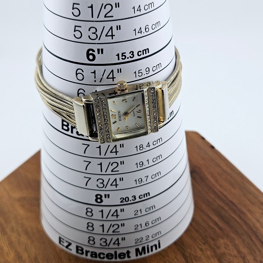 Rumours Women's Gaudy Bling Bracelet Watch Rhinestone Gold Silver Chain Band - Picture 7 of 7